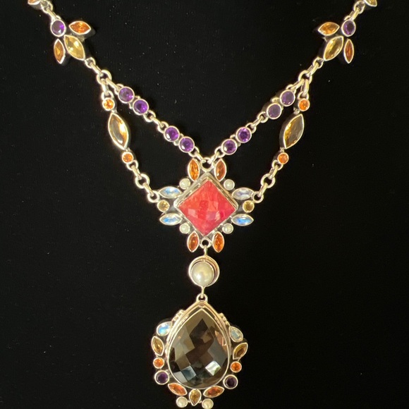 🦋NICKY BUTLER RAJ LIMITED EDITION Carnelian Smokey Topaz Necklace VINTAGE NB - Picture 6 of 16